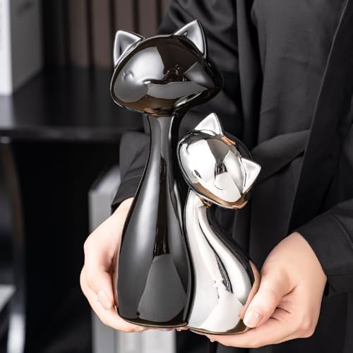 Ceramic Cat Statue Set of 2 (2 Count)
