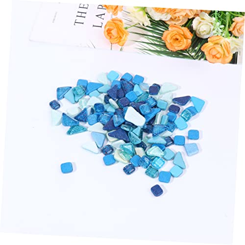 Blue Crystal Glass Mosaic Tiles 500g for DIY Craft Decor