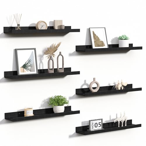 Floating Shelves for Wall Decor and Storage (6 Count)