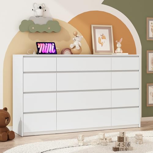 jiteentar White Malm Dresser for Bedroom
