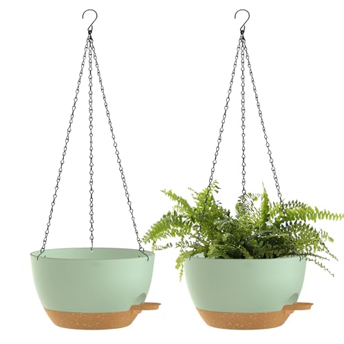 12 Inch Hanging Baskets 2 PC with Chains (2 Count)
