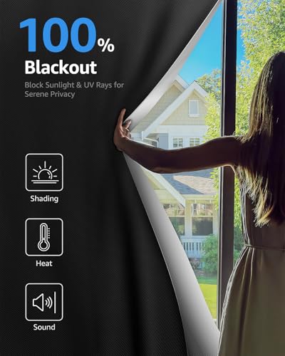 Blackout Curtains Portable 21”x36” No Drill Black Out Window Cover