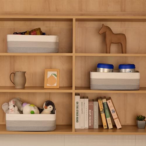 Large Shallow Organizing Baskets 15x11x5.1 Inches (2 Count)