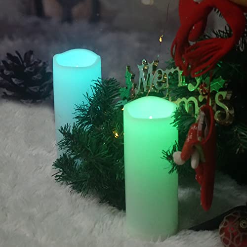 Color Changing Outdoor Battery Operated Flameless Candles with Remote 2 PCS (2 Count)