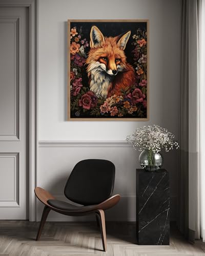 Fox and Flower Poster Art Print