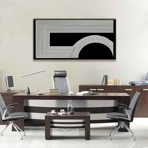 Canvas Art Wall Decor Modern Line Art Prints Black And White Abstract Art Print Painting Modern Artwork Decorations For Living Room Pictures For Bedroom Office Home Wall Decor 24 X 48 In