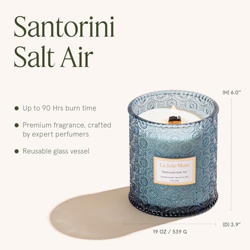 Santorini Salt Air Scented Candles for Home (19.4 Ounce)