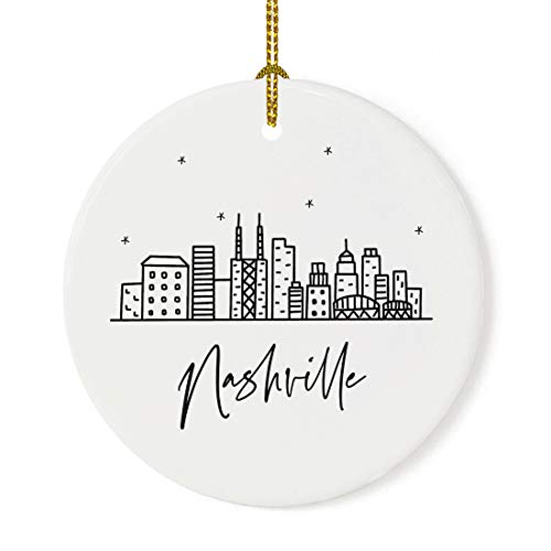 Round Ceramic Porcelain Christmas Tree Ornament