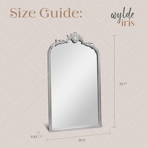 English Estate Carved Arch Wood Wall Mirror
