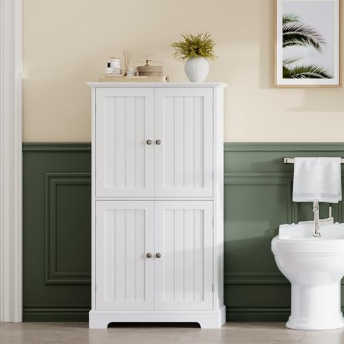 Bathroom Floor Cabinet with Adjustable Shelves