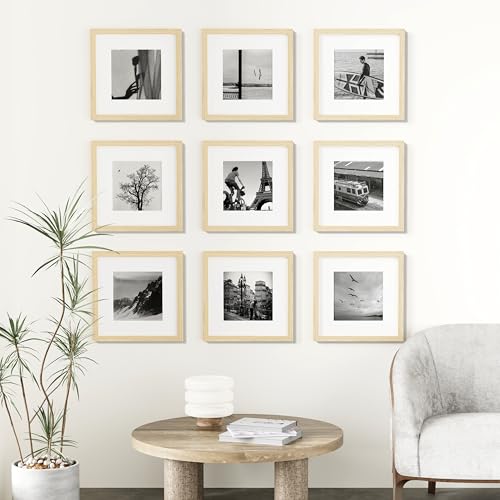 12x12 Picture Frames Set of 9 for Wall Mounting (9 Count)