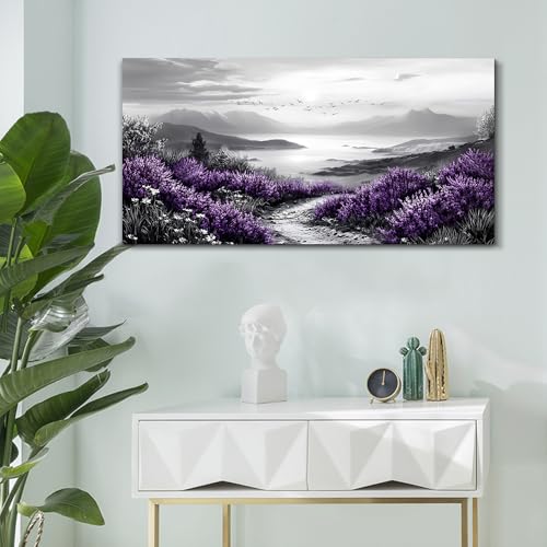 Large Canvas Wall Artwork Home Decoration Painting Black And White Landscape Modern Print Painting Living Room Decor And Bedroom Office Wall Decoration Natural Scenery Mural 24 X 48 Inches