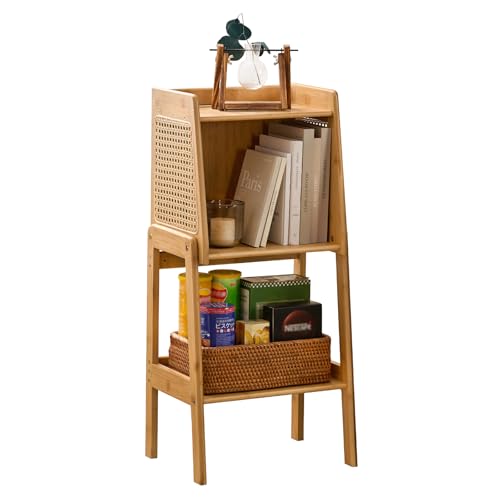 Bamboo Rattan Bookcase with Cabinet