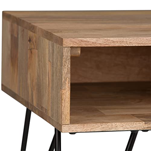 Hunter 22" Wide Solid Wood Square End Table in Natural