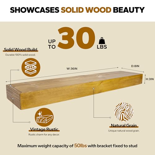 Floating Shelves 3 inch Thick for Wall Set of 2 (2 Count)