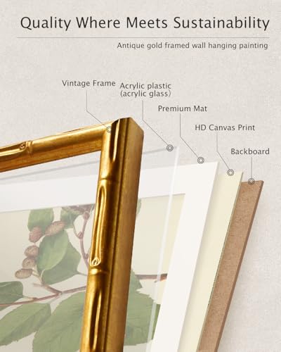 Gold Framed Bamboo Wall Art