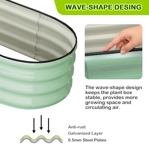 2 Pcs 4.5x2x1ft Oval Raised Garden Bed (2 Count)