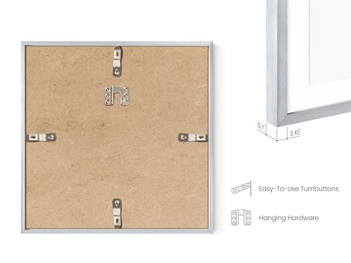 8x8 Silver Metal Picture Frames Matted to 4x4