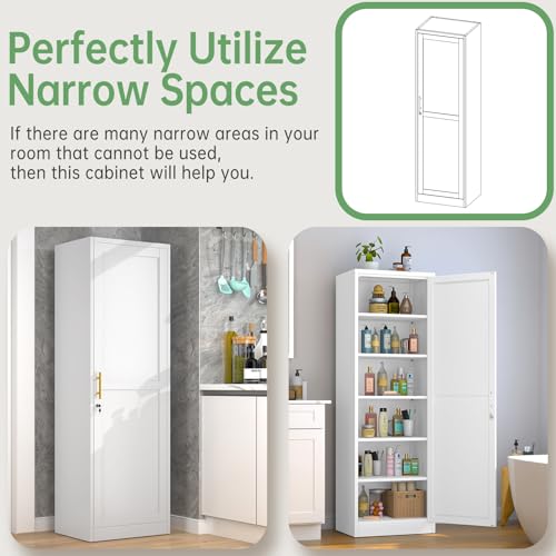 Metal Locker Tall Narrow Storage Cabinet