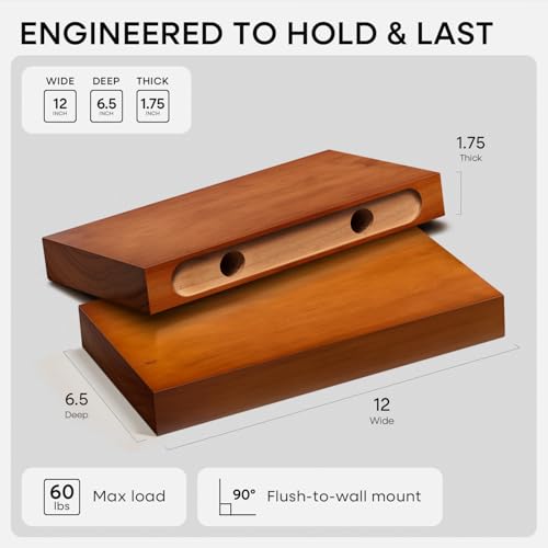 12 Inch Floating Shelves (2 Count)