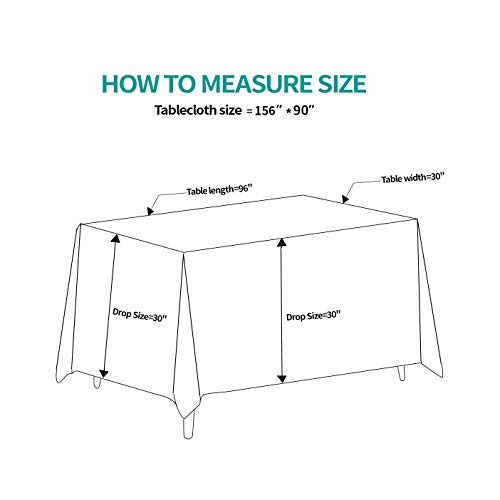 90x156 Inch Black Tablecloth for 8 Foot Rectangle Tables