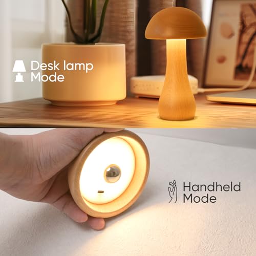 2 Pack Wooden Mushroom Lamp (2 Count)