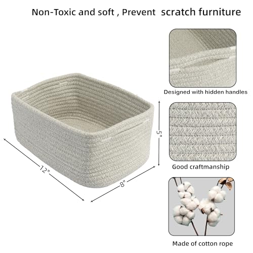 Small Woven Storage Baskets for Shelves (3 Count)
