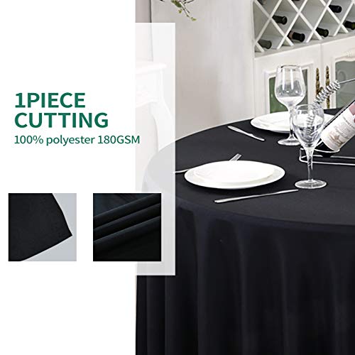 120 Inch Black Tablecloths for Round Tables