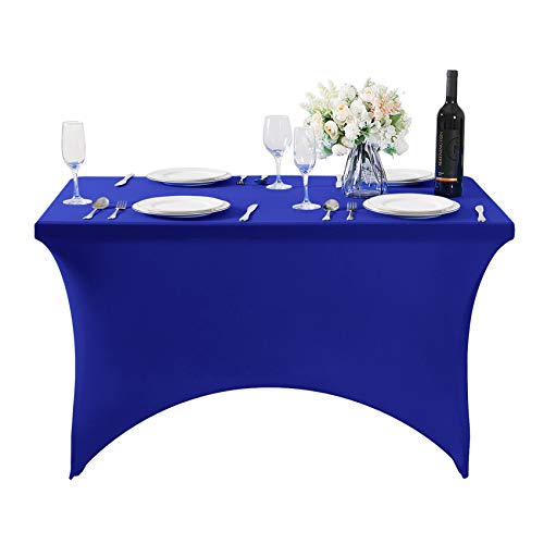 Spandex Table Cover for 4FT or 6ft or 8ft Table Universal Fitted Stretch Tablecloth for Party