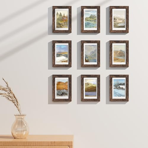 4x6 Picture Frames Set of 9 for Wall or Tabletop Display (9 Count)