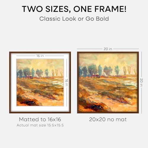 20x20 Brown Oak Picture Frame