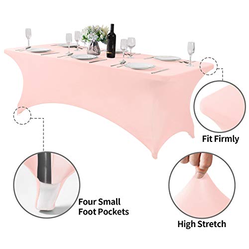 2Pack Spandex Table Cover for 8FT or 4ft or 6ft Table Universal Fitted Stretch Tablecloth for Party (2 Count)