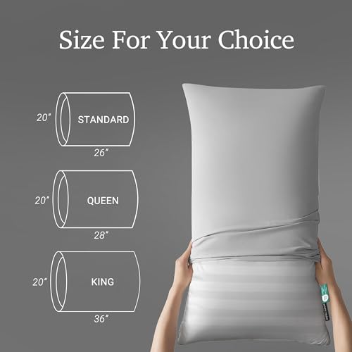 White Striped Feather & Down Pillows Standard Size Set of 2 (2 Count)