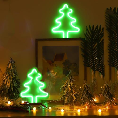 Christmas Tree Neon Light Signs for Bedroom Bedside Dorm Wall Decor