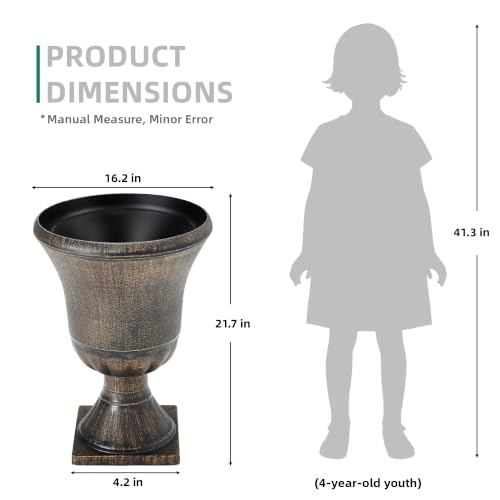 22" Tall Urn Planters Set of 2 Large Flower Pots (2 Count)