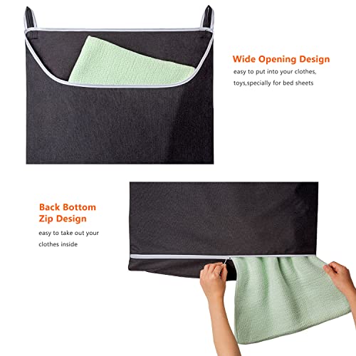 Black Hanging Laundry Hamper Bag
