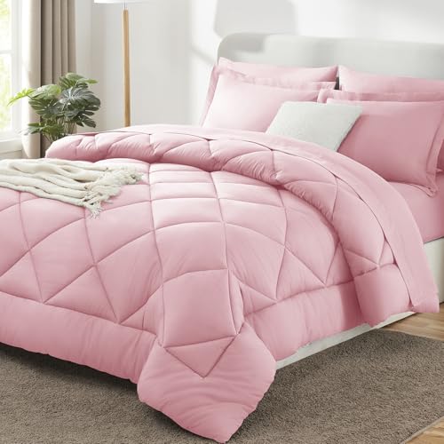 Queen Comforter Set 88"x88" Pink