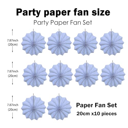 White Party Decorations White Hanging Paper Fans DIY Set 8inch
