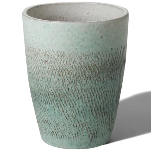 Emissary Bullet 9.5 in. Coastal Splash Ceramic Round Planter