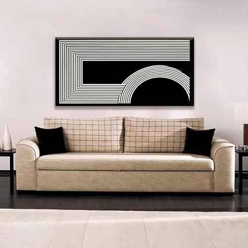 Canvas Art Wall Decor Modern Line Art Prints Black And White Abstract Art Print Painting Modern Artwork Decorations For Living Room Pictures For Bedroom Office Home Wall Decor 24 X 48 In