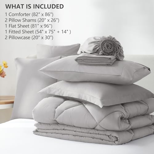 Full Comforter Set 82"x86" French Grey