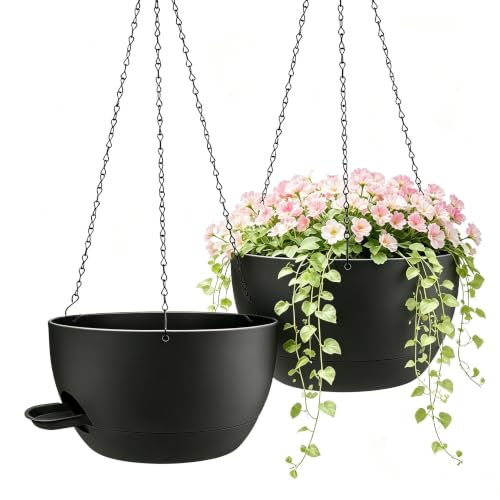 12 Inch Self Watering Hanging Planters (2 Count)