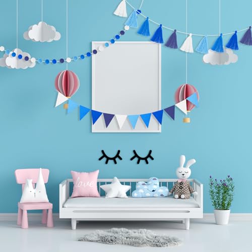4 Pcs 9.8 ft Pom Pom Garland for Classroom Bulletin Board (12.74 Foot)
