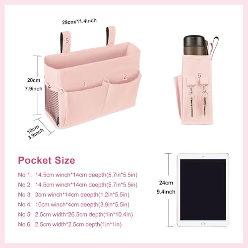 Bedside Caddy Hanging Bed Organizer Storage Bag Pocket for Bunk and Hospital Beds