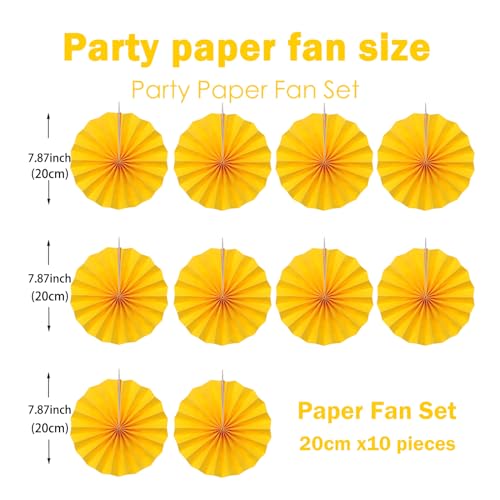 Morange Party Decorations Orange Hanging Paper Round Fans Bulk 8inch DIY (30 Count)
