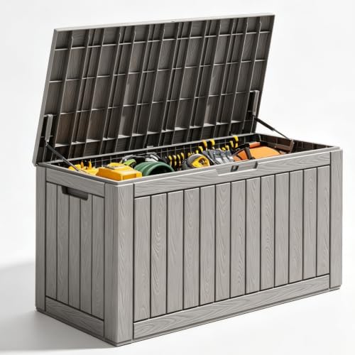 120 Gallon Waterproof Large Resin Deck Box