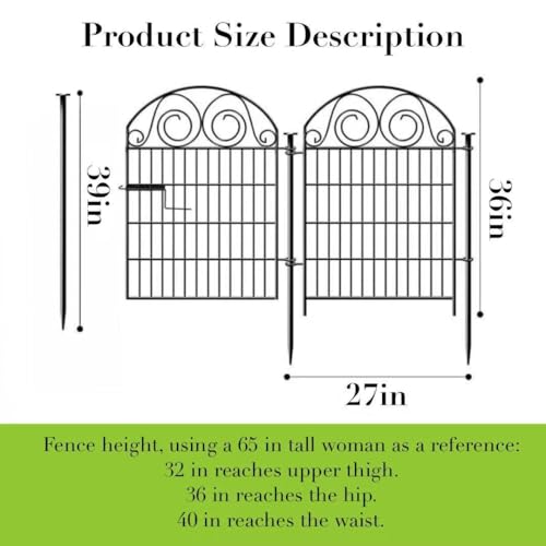 Tall Garden Fence with Gate (4 Count)