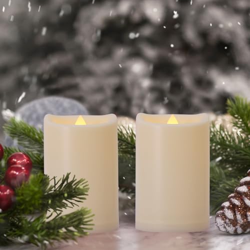 Battery Operated Flickering Flameless Candles with Remote and Timers