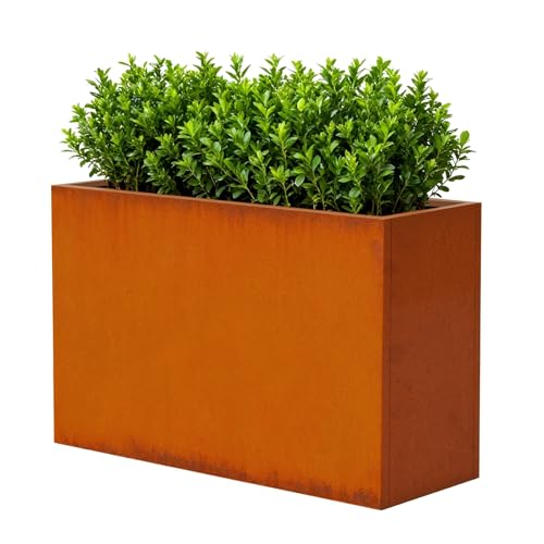 Corten Steel Planter Box 32" L x 15" W x 24" H Rusted Steel Outdoor Planter