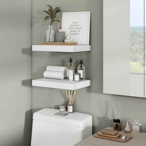 Floating Shelves 15.7" W x 10.3" D White Set of 2 (2 Count)